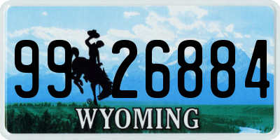 WY license plate 9926884