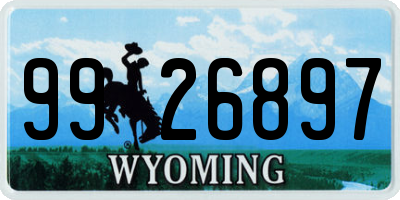 WY license plate 9926897