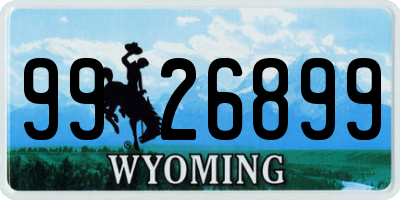 WY license plate 9926899