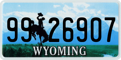 WY license plate 9926907