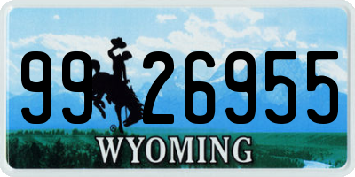 WY license plate 9926955