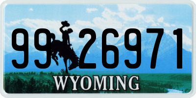 WY license plate 9926971