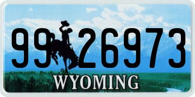 WY license plate 9926973