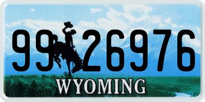 WY license plate 9926976