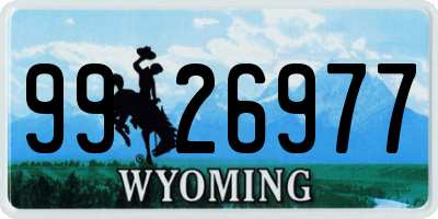WY license plate 9926977