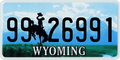 WY license plate 9926991