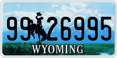 WY license plate 9926995