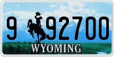 WY license plate 992700