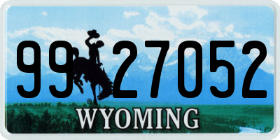 WY license plate 9927052