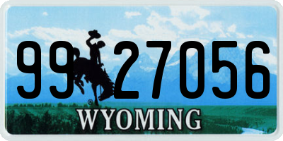 WY license plate 9927056