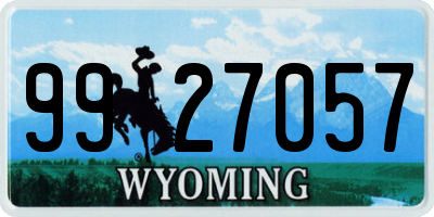 WY license plate 9927057