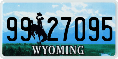 WY license plate 9927095