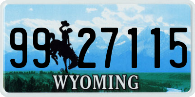 WY license plate 9927115