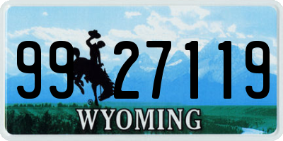 WY license plate 9927119