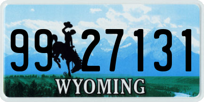 WY license plate 9927131