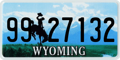 WY license plate 9927132