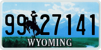 WY license plate 9927141