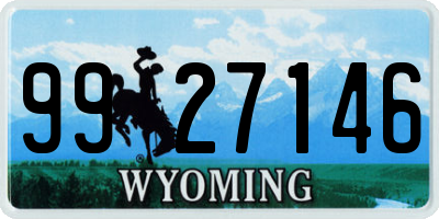 WY license plate 9927146
