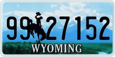 WY license plate 9927152