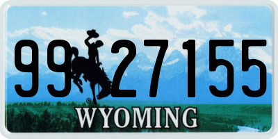 WY license plate 9927155