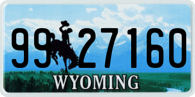 WY license plate 9927160