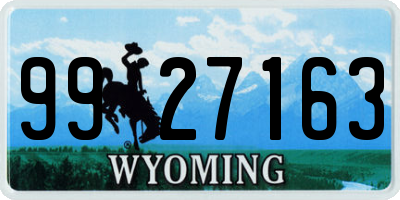 WY license plate 9927163