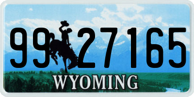 WY license plate 9927165