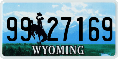 WY license plate 9927169