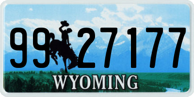 WY license plate 9927177