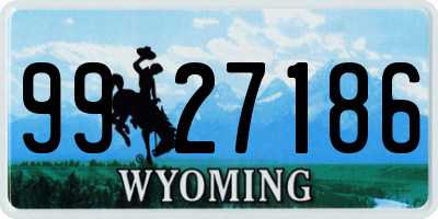 WY license plate 9927186