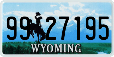 WY license plate 9927195