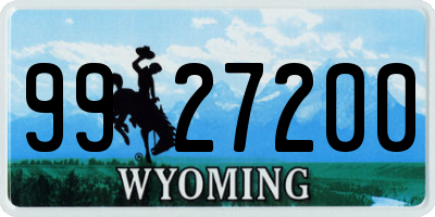 WY license plate 9927200