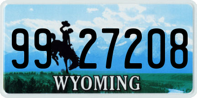 WY license plate 9927208