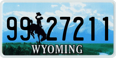 WY license plate 9927211
