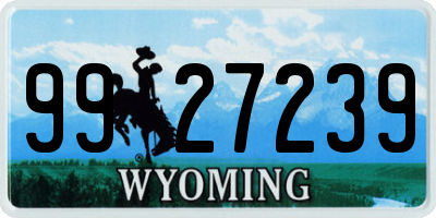 WY license plate 9927239