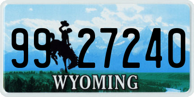 WY license plate 9927240