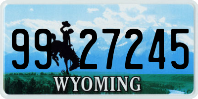 WY license plate 9927245