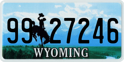 WY license plate 9927246