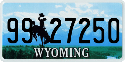 WY license plate 9927250