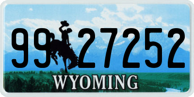 WY license plate 9927252