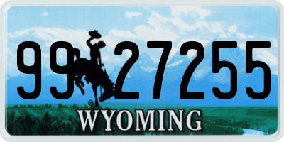 WY license plate 9927255