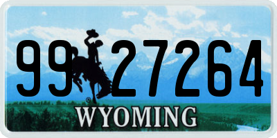 WY license plate 9927264