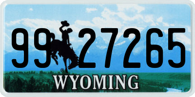 WY license plate 9927265