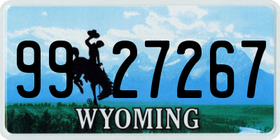 WY license plate 9927267