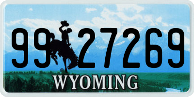 WY license plate 9927269