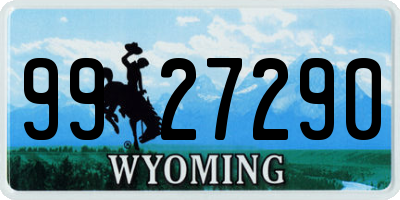 WY license plate 9927290