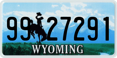 WY license plate 9927291