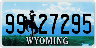 WY license plate 9927295