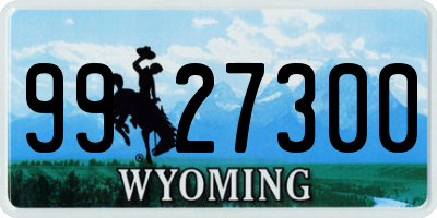 WY license plate 9927300