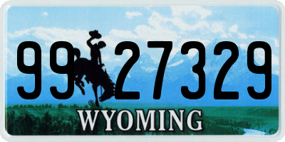 WY license plate 9927329